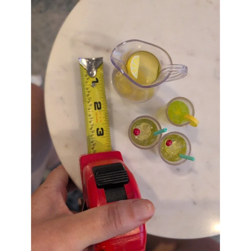 Minis Lemonade Pitcher and 3 Cups for Doll House Miniatures or American Dolls